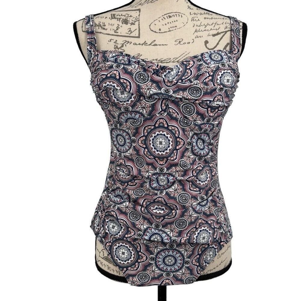 Saltwater One Piece Swimsuit‎ Geometric Circle Print Blue/Pink Size 12